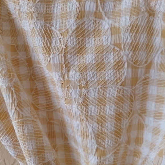 En Saison Kimmie Gingham Ruffled Maxi Summer Dress Embroidered Floral Sz Small - Picture 6 of 9
